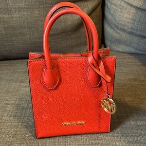 Michael Kors NWT Small Mini Red Leather Hand Bag or Crossbody Purse
